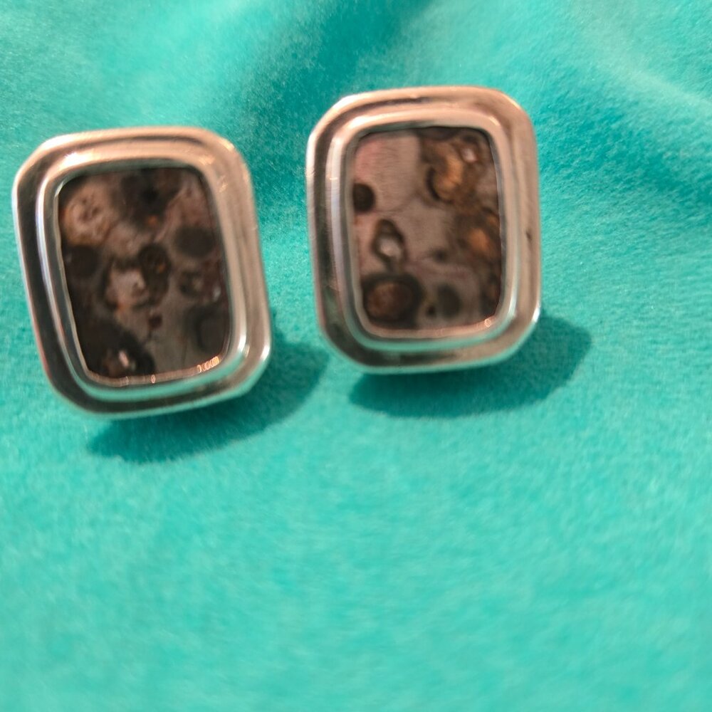 Slane and Slane Rare Column Earrings with Special Stone Centers